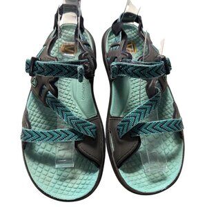 Keen Womens Contour Arch Maupin Sandals Size 8 US Black & Teal Sandal Footwear
